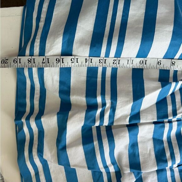 Ann Taylor LOFT Blue White Striped A-Line Pleated Mini Skirt Size 14 - Picture 7 of 7